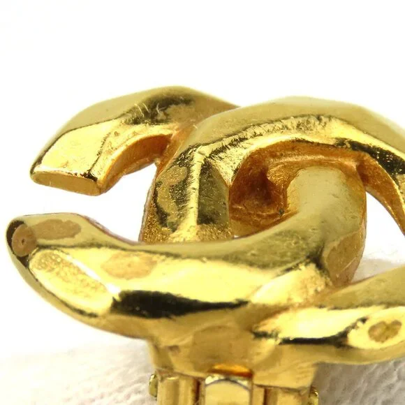 CHANEL Gold Logo Earrings - Picture 4 of 11
